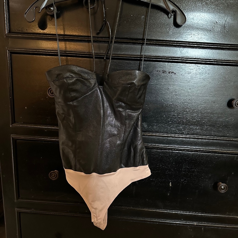 Faux Leather Bodysuit
